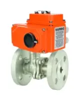 Кран шаровой DN.ru BV3232P(2pc)-FP-F-ISO-H Ду50 Ру40 полнопроходной двухходовой, нержавеющая сталь 316, фланцевый, уплотнение - PTFE, с электроприводом QT-N-008EM-O1-24VDC-У1 HARK
