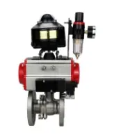 Кран шаровой DN.ru BV3232P(2pc)-FP-F-ISO-H Ду80 Ру16 фланцевый, полнопроходной, двухсоставной, корпус - нерж. сталь SS316, уплотнение - PTFE, с пн.приводом DN.ru PA-SA-130 пн.распределителем 4M310-08 AC220V БПВ AFC2000 БКВ APL-510N-EX