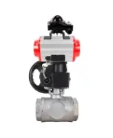 Кран шаровой DN.ru BV3232P(4pc)-SP-3WL-T-ISO-H WDVF Ду65 Ру40 стандартнопроходной, 3-ходовой L-тип, внутренняя резьба, с пневмоприводом PA-DA-105, пневмораспределителем 4M310-08 AC220V, БКВ APL-210N и ручным дублером MON2-450-T28-ISO