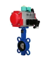 Затвор дисковый поворотный DN.ru WBV1413E-2W-Fb-H Ду40 Ру16, корпус - чугун GGG50, диск - чугун GGG40, уплотнение - EPDM, с пневмоприводом PA-SA-083, пневмораспределителем 4M310-08 220В NAMUR и магнитным переключателем ALS200D