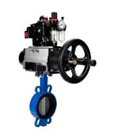 Затвор дисковый поворотный DN.ru WBV1432E-2W-Fb-H Ду150 Ру16, корпус - чугун GGG50, диск - нержавеющая сталь 316L, уплотнение - EPDM, с пневмоприводом PA-DA-105-1, пневмораспределителем 4M310-08 AC220V, БКВ APL-410N EX, БПВ AFC2000