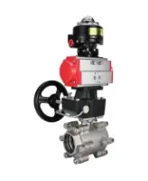 Кран шаровой DN.ru BV3232P(3pc)-FP-SW-ISO-H Ду80 Ру63 полнопроходной, корпус - нержавеющая сталь SS316, под приварку, с пневмоприводом PA-DA-105, БКВ APL-510N EX, ручным дублером MON2-450-T28-ISO