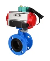 Затвор дисковый поворотный DN.ru WBV1313E-2W-F-H Ду100 Ру16 фланцевый, корпус - чугун GGG40, диск - чугун GGG40, уплотнение - EPDM, с пневмоприводом PA-DA-105, пневмораспределителем 4M310-08 AC220V и магнитным переключателем ALS200D