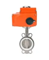 Затвор дисковый поворотный DN.ru WBV3131P-2W-Fb-R Ду250 Ру16, корпус - нержавеющая сталь 304, диск - нержавеющая сталь 304, уплотнение - PTFE, с электроприводом DN.ru QT-N-080EM-О1-220VAC-У1 220В HARK