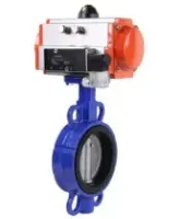 Затвор дисковый поворотный DN.ru WBV1413E-2W-Fb-H Ду150 Ру16, корпус - чугун GGG50, диск - чугун GGG40, уплотнение - EPDM, с пневмоприводом PA-SA-140 и пневмораспределителем 4M310-08 220В NAMUR