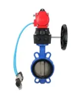 Затвор дисковый поворотный DN.ru WBV1413E-2W-Fb-H Ду150 Ру16, корпус - чугун GGG50, диск - чугун GGG40, уплотнение - EPDM, с пневмоприводом DN.ru PA-DA-105 двойного действия, с пневмораспределителем 4V320-08 AC220V, с ручным дублером MON3-700-T38-ISO
