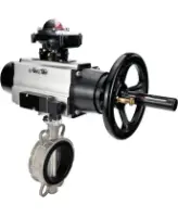 Затвор дисковый поворотный DN.ru WBV3131V-2W-Fb-H Ду150 Ру16 межфланцевый, корпус - нержавеющая сталь 304, диск - нержавеющая сталь 304, уплотнение - VITON, с пневмоприводом PA-DA-105-1, пневмораспределителем 4M310-08 220В NAMUR и БКВ APL-210N