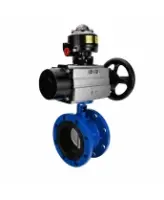 Затвор дисковый поворотный DN.ru WBV1331E-2W-F-H Ду50 Ру16 фланцевый, корпус - чугун GGG40, диск - нержавеющая сталь 304, уплотнение - EPDM, с пневмоприводом DN.ru PA-DA-105-1 и БКВ APL-510N EX