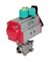 Кран шаровой DN.ru BV3232P(3pc)-FP-W-ISO-H Ду25 Ру63 полнопроходной, корпус - нержавеющая сталь 316, уплотнение - PTFE, под приварку, с пневмоприводом PA-DA-052 и магнитным переключателем ALS200D