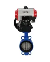 Затвор дисковый поворотный DN.ru WBV3432V-2W-Fb-H Ду250 Ру16, корпус - углеродистая сталь WCB, диск - нержавеющая сталь 316L, уплотнение - Viton, с пневмоприводом PA-DA-140, пневмораспределителем 4M310-08 AC220V, ручным дублером MON4-1200-T54-ISO