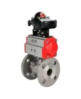 Кран шаровой DN.ru BV3232P(2pc)-FP-F-ISO-H Ду80 Ру16 полнопроходной двухходовой, нержавеющая сталь 316, фланцевый, уплотнение - PTFE, с пневмоприводом PA-SA-130 и БКВ APL-210N