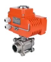 Кран шаровой DN.ru BV3232P(3pc)-FP-W-ISO-H WDVF Ду15 Ру63 полнопроходной, трехсоставной, корпус - нержавеющая сталь 316, уплотнение - PTFE, под приварку, с электроприводом DN.ru QT-N-005EM-O1-380VAC-У1 HARK