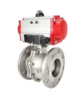 Кран шаровой DN.ru BV3232P(2pc)-FP-F-ISO-R Ду250 Ру16 полнопроходной двухходовой, нержавеющая сталь 316, фланцевый, уплотнение - PTFE, с пневмоприводом PA-DA-160 двойного действия и пневмораспределителем 4V320-08 AC220V