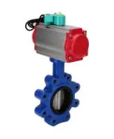 Затвор дисковый поворотный DN.ru WBV1631E-2W-Fb-H Ду100 Ру16 LUG корпус - чугун QT450, диск - нержавеющая сталь 304, уплотнение - EPDM, с пневмоприводом PA-DA-083 и магнитным переключателем ALS200D