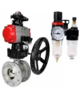 Кран шаровой DN.ru BV3232P(2pc)-FP-F-ISO-R Ду250 Ру16 полнопроходной двухходовой, нерж. сталь 316, фланцевый, PTFE, с пневмоприводом PA-DA-160, пневмораспределителем 4M310-08 AC220V, БКВ APL-210N, ручным дублером MON4-1200-T54-ISO и БПВ AFC2000