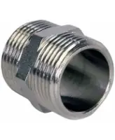 Ниппель DN.ru Н-304-НР-НР 3/8″ Ду10 Ру20, корпус - нержавеющая сталь AISI 304, присоединение - наружная/наружная резьба, тип резьбы - BSPT