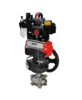 Кран шаровой DN.ru BV3232P(3pc)-FP-W-ISO-H Ду65 Ру25, полнопроходной под приварку, нержавеющая сталь SS316, PTFE, с пневмоприводом PA-DA-083, с пневмораспределителем 4M310-08 AC220V, с БКВ APL-410N EX, ручным дублером MON2-450-T28-ISO, с БПВ AFC2000
