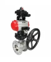Кран шаровой DN.ru BV3232P(2pc)-FP-F-ISO-H Ду50 Ру16 полнопроходной фланцевый, корпус - нержавеющая сталь 316, уплотнение - PTFE, с пневмоприводом PA-DA-083, пневмораспределителем 4M310-08 220В NAMUR, БКВ APL-410N EX и ручным дублером MON2-450-T28-ISO