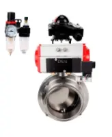 Затвор дисковый поворотный кламповый DN.ru WBV3131S-2W-C-H Ду50 Ру10 корпус - пищевая нержавеющая сталь 304, уплотнение – Silicon, с пневмоприводом DN.ru PA-DA-052, пневмораспределителем DN.ru 4M310-08 DC24V, БКВ DN.ru APL-210N и БПВ DN.ru AFC2000