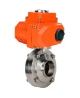 Затвор дисковый поворотный DN.ru WBV3131E-2W-W-H Ду15 Ру10 под приварку, корпус - пищевая нержавеющая сталь 304, уплотнение - EPDM, с электроприводом DN.ru QT-N-005EM-O1-380VAC-У1 380В HARK