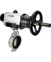 Затвор дисковый поворотный DN.ru WBV3131V-2W-Fb-H Ду150 Ру16 межфланцевый, корпус - нержавеющая сталь 304, диск - нержавеющая сталь 304, уплотнение - VITON, с пневмоприводом PA-DA-105-1 и пневмораспределителем 4M310-08 220В NAMUR