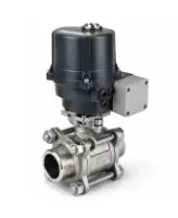 Кран шаровой DN.ru BV3232P(3pc)-FP-W-ISO-H WDVF Ду50 Ру40 полнопроходной, трехсоставной, корпус - нержавеющая сталь 316, уплотнение - PTFE, под приварку, с электроприводом DN.ru QTSA-N-007EM-O0-220VAC с пружинным возвратом