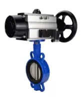 Затвор дисковый поворотный DN.ru WBV1432E-2W-Fb-H Ду150 Ру16, корпус - чугун GGG50, диск - нержавеющая сталь 316L, уплотнение - EPDM, с пневмоприводом DN.ru PA-DA-105-1 двойного действия, пневмораспределителем 4M310-08 AC220V