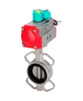 Затвор дисковый поворотный DN.ru WBV3131N-2W-Fb-H Ду65 Ру16 корпус - нержавеющая сталь 304, диск - нержавеющая сталь 304, уплотнение - NBR, с пневмоприводом PA-DA-065 и магнитным переключателем ALS200D