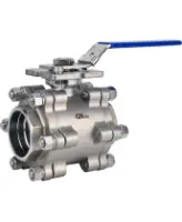 Кран шаровой DN.ru BV3232P(3pc)-FP-SW-ISO-H Ду80 Ру63 полнопроходной, под приварку, материал корпуса - нержавеющая сталь SS316, с ISO-фланцем и рукояткой