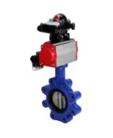 Затвор дисковый поворотный DN.ru WBV1631E-2W-Fb-H Ду100 Ру16 LUG корпус - чугун QT450, диск - нержавеющая сталь 304, уплотнение - EPDM, с пневмоприводом DN.ru PA-DA-083, пневмораспределителем 4M310-08 AC220V и БКВ APL-210N