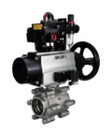 Кран шаровой DN.ru BV3232P(3pc)-FP-SW-ISO-H Ду100 Ру63 полнопроходной, корпус - нержавеющая сталь SS316, под приварку, с пневмоприводом PA-DA-105-1, пневмораспределителем 4M310-08 DC24V, БКВ APL-410N EX, БПВ AFC2000