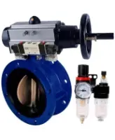 Затвор дисковый поворотный DN.ru WBV1331E-2W-F-H Ду50 Ру16, корпус - чугун GGG40, диск - нержавеющая сталь 304, уплотнение - EPDM, с пневмоприводом PA-DA-105-1, пневмораспределителем 4M320-08 AC220V и БПВ AFC2000