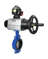 Затвор дисковый поворотный DN.ru WBV1132N-2W-Fb-H Ду125 Ру16, корпус - чугун GG25, диск - нержавеющая сталь 316L, уплотнение - NBR, с пневмоприводом DN.ru PA-DA-105-1 двойного действия, с БКВ APL-510N-EX