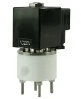 Клапан электромагнитный DN.ru VS841-VT-NC-220VAC 1 1/2″ Ду40 Ру6 соленоидный двухходовой, корпус - PTFE, уплотнение - VITON, резьбовой, прямого действия, нормально закрытый, катушка - 220В