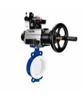 Затвор дисковый поворотный DN.ru WBV3434Pf-2W-Fb-R Ду200 Ру16, корпус - угл. сталь WCB, диск - угл. сталь WCB, футерованный PTFE, уплотнение - PTFE, с пневмоприводом PA-DA-105-1, пневмораспределителем 4M310-08 AC220V, БКВ APL-210N и БПВ AFC2000