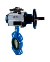 Затвор дисковый поворотный DN.ru WBV1132N-2W-Fb-H Ду125 Ру16, корпус - чугун GG25, диск - нержавеющая сталь 316L, уплотнение - NBR, с пневмоприводом PA-DA-105-1, пневмораспределителем 4M320-08 AC220V и БКВ APL-210N