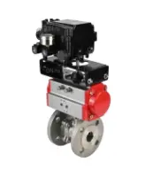 Кран шаровой DN.ru BV3232P(2pc)-FP-F-ISO-R Ду250 Ру16 полнопроходной двухходовой, нержавеющая сталь 316, фланцевый, уплотнение - PTFE, с пневмоприводом PA-DA-160 двойного действия и пневмопозиционером YT-1000RSN без обратной связи