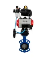 Затвор дисковый поворотный DN.ru WBV1413E-2W-Fb-H Ду150 Ру16, корпус - чугун GGG50, диск - чугун GGG40, EPDM, с пневмоприводом PA-DA-105, пневмораспределителем 4M310-08 AC220V, БКВ APL-410N EX, ручным дублером MON3-700-T38-ISO, БПВ AFC2000