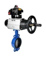 Затвор дисковый поворотный DN.ru WBV1432N-2W-Fb-H Ду125 Ру16, корпус - чугун GGG50, диск - нержавеющая сталь 316L, уплотнение - NBR, с пневмоприводом DN.ru PA-DA-105-1 двойного действия, пневмораспределителем 4M310-08 AC220V, БКВ APL-410N EX