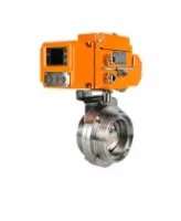 Затвор дисковый поворотный DN.ru WBV3131E-2W-T-H Ду100 Ру10 резьбовой, корпус - пищевая нержавеющая сталь 304, уплотнение - EPDM, с электроприводом QT-N-005EM-B1-220VAC-У1 c датчиком обратной связи и входным управляющим сигналом 0-10В HARK