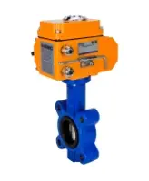 Затвор дисковый поворотный DN.ru WBV1616E-2W-Fb-H Ду100 Ру16 LUG корпус - чугун QT450, диск - чугун QT450, уплотнение - EPDM, межфланцевый, с электроприводом DN.ru QT-N-010EM-O1-24VDC-У1 24В