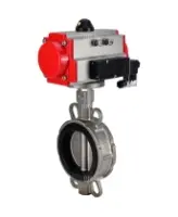 Затвор дисковый поворотный DN.ru WBV3232V-2W-Fb-H Ду200 Ру16, корпус - нержавеющая сталь 316L, диск - нержавеющая сталь 316L, уплотнение - Viton, с пневмоприводом PA-DA-130 двойного действия, пневмораспределителем 4M310-08 AC220V