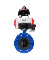 Затвор дисковый поворотный DN.ru WBV1331E-2W-F-H Ду125 Ру16 фланцевый, корпус - чугун GGG40, диск - нержавеющая сталь 304, уплотнение - EPDM, с пневмоприводом DN.ru PA-SA-160, пневмораспределителем DN.ru 4M310-08 AC220V и БКВ DN.ru APL-410N EX