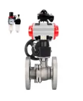 Кран шаровой DN.ru BV3232P(2pc)-FP-F-ISO-H WDVF Ду65 Ру16 полнопроходной, фланцевый, нержавеющая сталь 316, PTFE, с пневмоприводом PA-DA-083, пневмораспределителем 4M320-08 AC220V, БКВ APL-210N, БПВ AFC2000 и ручным дублером MON2-450-T28-ISO