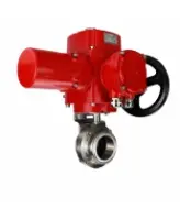 Затвор дисковый поворотный DN.ru WBV3131S-2W-C-H Ду100 Ру10 кламповый, корпус - пищевая нержавеющая сталь 304, уплотнение - Silicon, с электроприводом QT-EX-005M-O2-220VAC-У1 с моментной муфтой и штурвалом