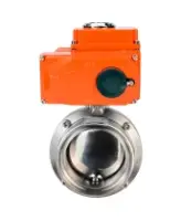 Затвор дисковый поворотный DN.ru WBV3131S-2W-T-H Ду40 Ру10 резьбовой, корпус - пищевая нержавеющая сталь 304, уплотнение - Silicon, с электроприводом DN.ru QT-N-005EM-O1-380VAC-У1 380В HARK