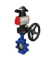 Затвор дисковый поворотный DN.ru WBV1631E-2W-Fb-H Ду125 Ру16 LUG корпус - чугун QT450, диск - нержавеющая сталь 304, уплотнение - EPDM, с пневмоприводом DN.ru PA-DA-105, БКВ APL-210N и редуктором MON3-700-T38-ISO