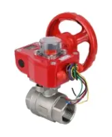 Кран шаровой DN.ru BV3232P(2pc)-FP-T-ISO-H 1 1/2″ Ду40 Ру63 полнопроходной двухходовой, нержавеющая сталь SS316, внутренняя резьба, уплотнение - PTFE, с редуктором DN.ru HGBF RQN1-180Z