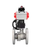Кран шаровой DN.ru BV3232P(2pc)-FP-F-ISO-H WDVF Ду65 Ру16 полнопроходной, фланцевый, корпус - нержавеющая сталь 316, уплотнение - PTFE, с пневмоприводом PA-DA-083, БКВ APL-410N EX и ручным дублером MON2-450-T28-ISO