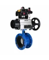Затвор дисковый поворотный DN.ru WBV1331E-2W-F-H Ду50 Ру16 фланцевый, корпус - чугун GGG40, диск - нержавеющая сталь 304, уплотнение - EPDM, с пневмоприводом DN.ru PA-DA-105-1, 4M310-08 AC220V, APL-410N EX и AFC2000
